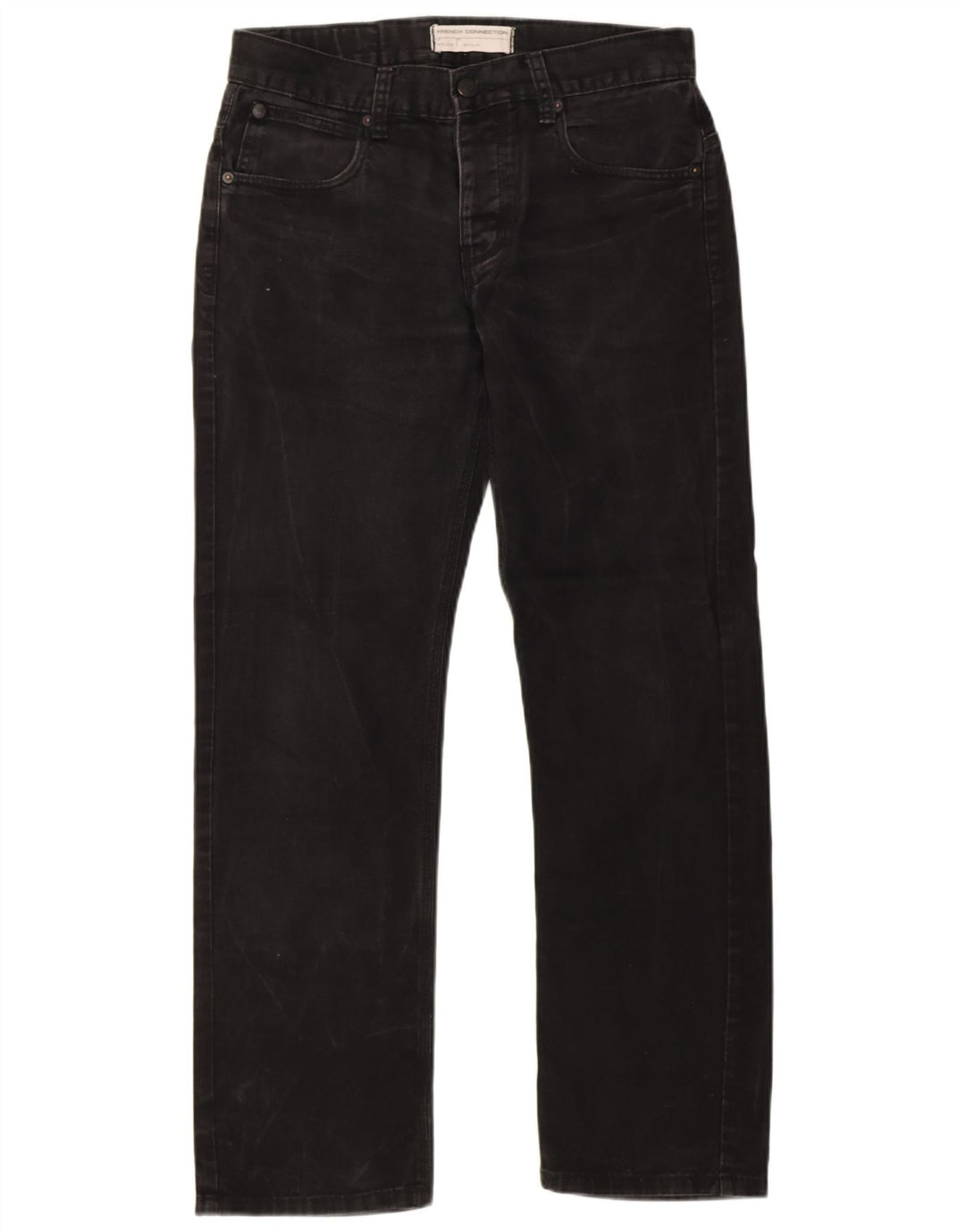 French Connection Jean Droit Coupe Regular Homme W32 L32 Noir Coton