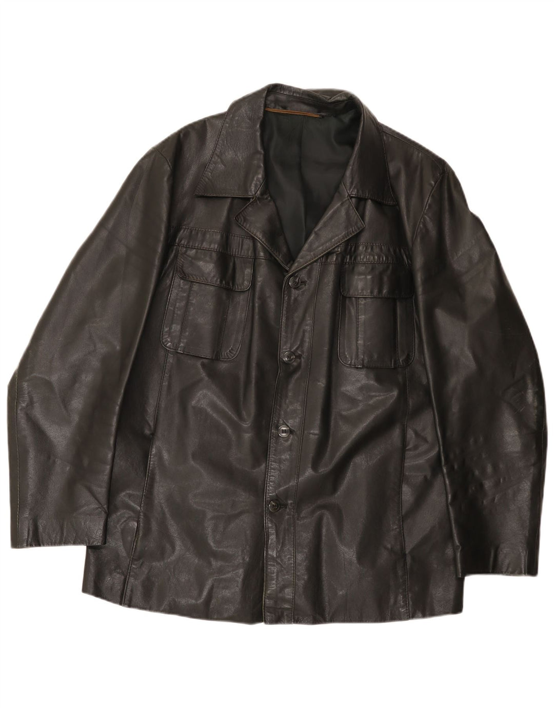 Zeiler Veste en cuir pour homme UK 40 Large Noir