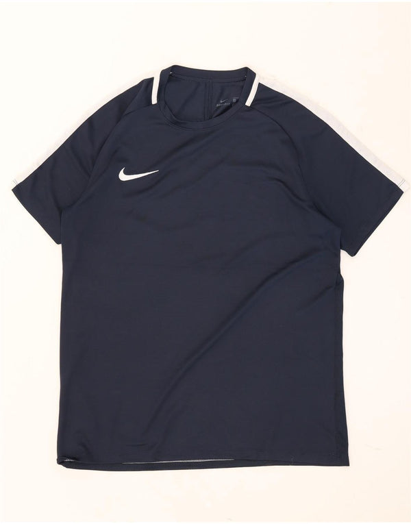 Nike Hommes Dri Fit T-Shirt Haut Large Bleu Marine Colorblock