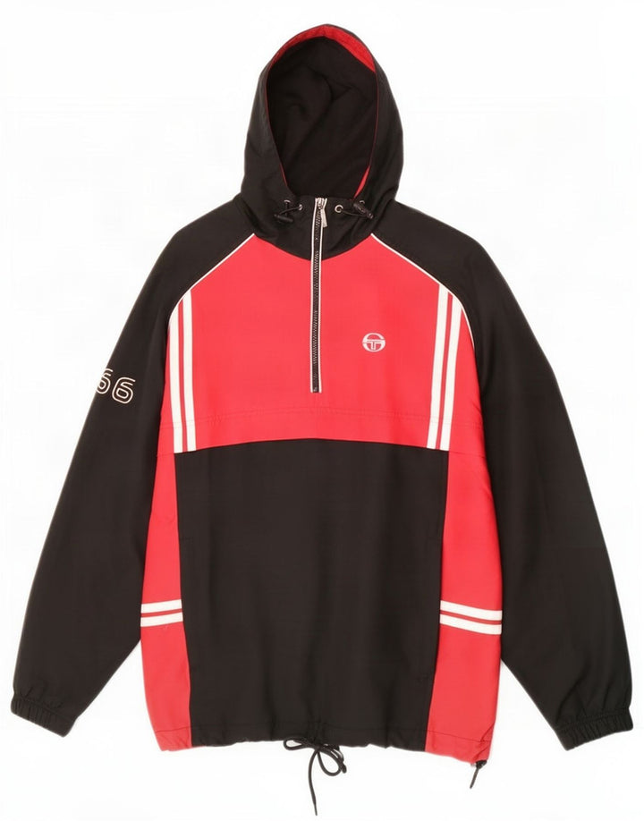 Sergio Tacchini Veste de survêtement à capuche pour homme Large Noir Colourblock