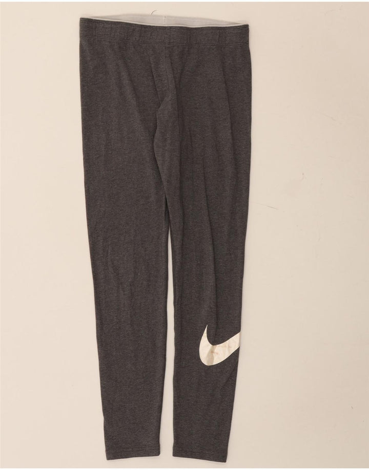 Leggings graphiques Nike pour femmes UK 12 coton moucheté gris moyen