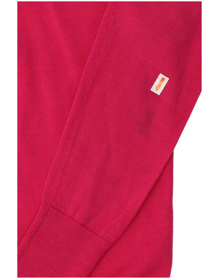Lyle & Scott Pull col en V pour femme UK 10 Petite laine mérinos rose