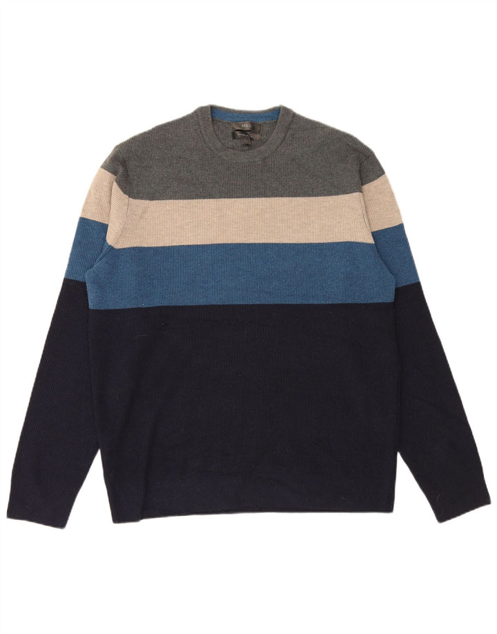 Marks & Spencer Pull ras du cou pour homme, grand, multicolore