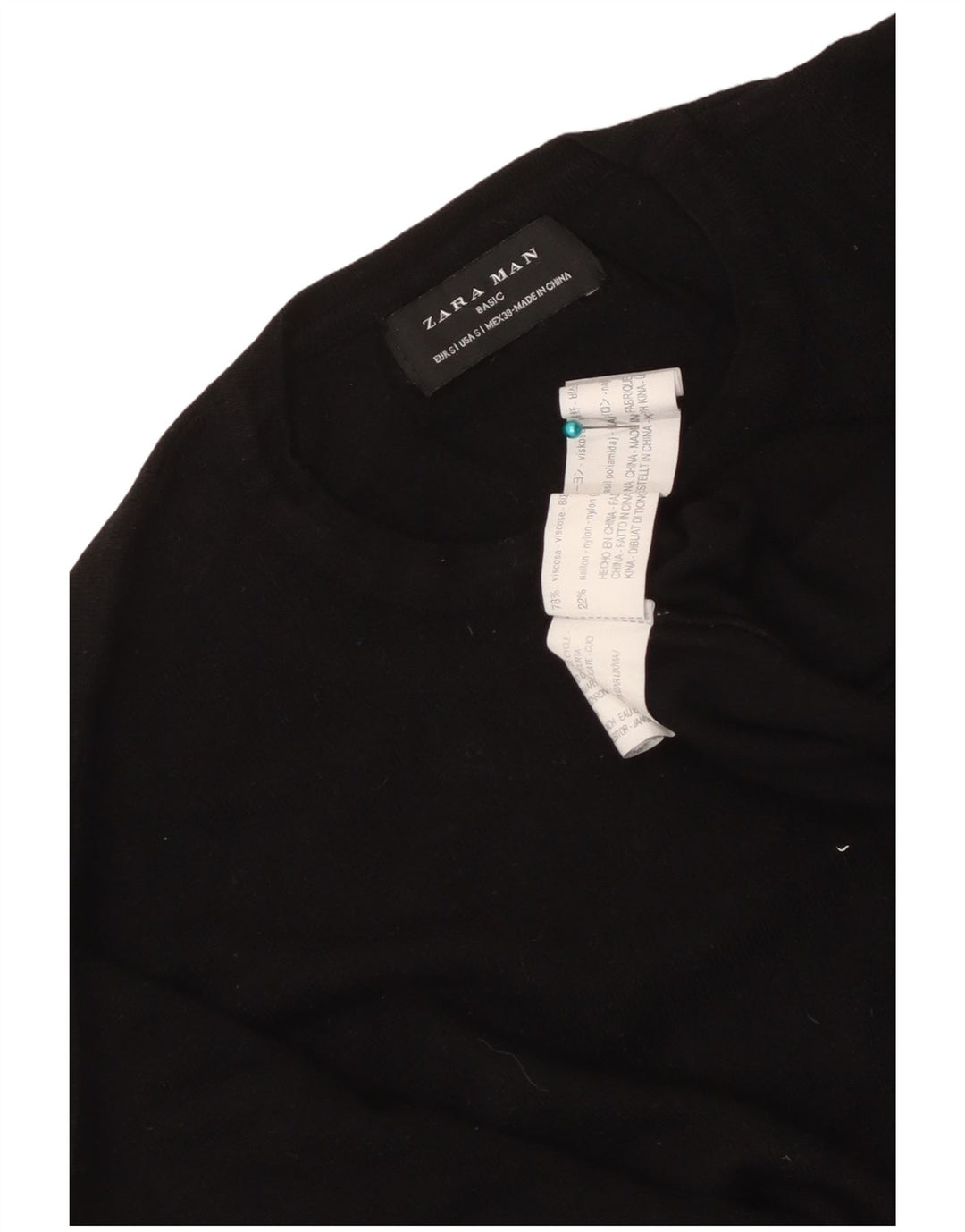Zara Homme Top Manches Longues Petit Noir Viscose
