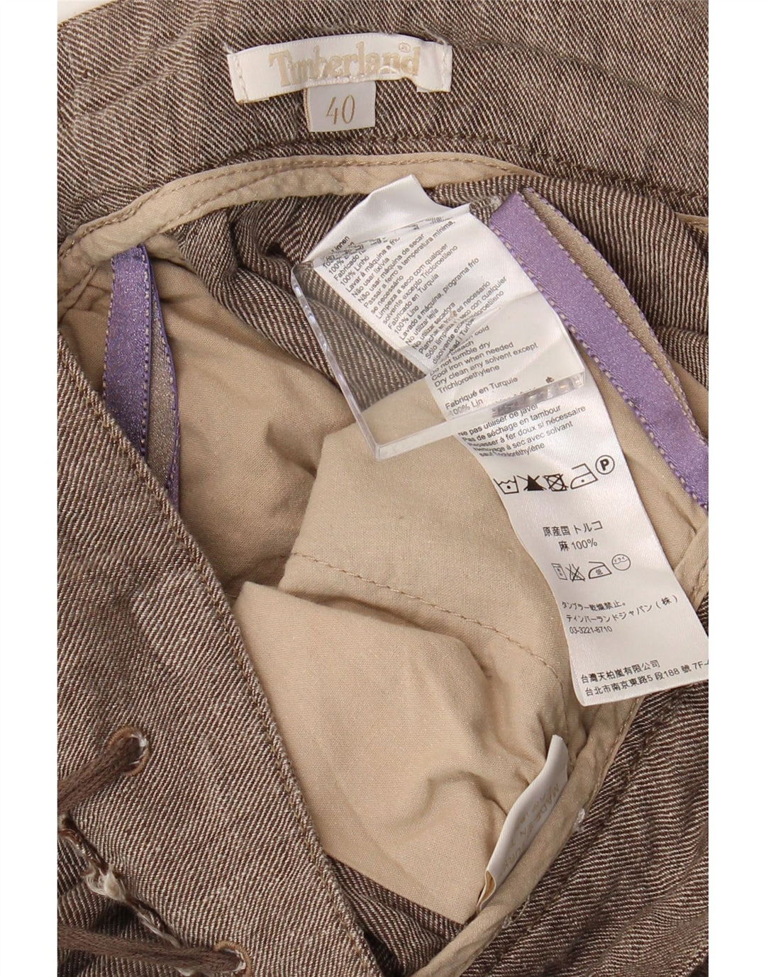TIMBERLAND Womens A-Line Skirt EU 40 Medium W34 Brown Linen