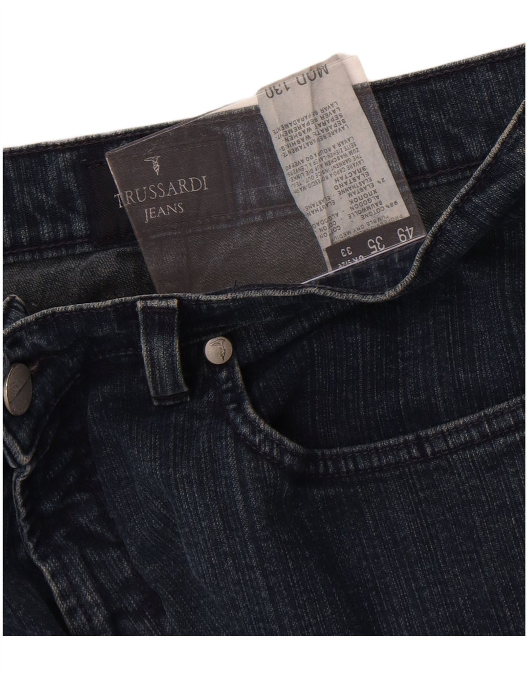 Trussardi Jean Droit W33 L27 Bleu Coton Homme