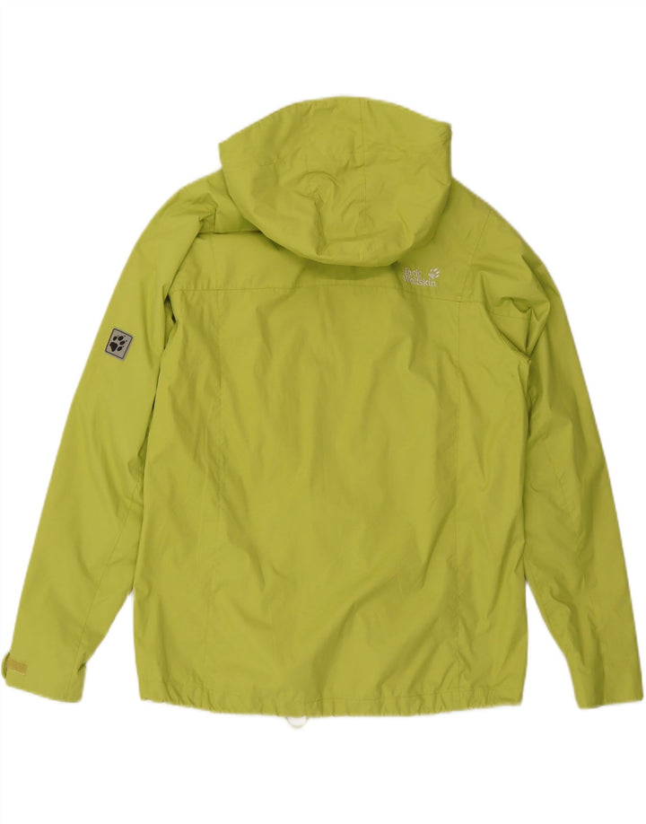 JACK WOLFSKIN Veste de pluie à capuche pour femme UK 16 Large Vert Polyamide