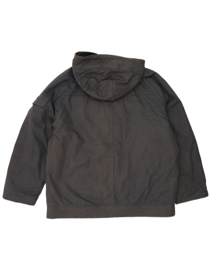 Puma Veste coupe-vent à capuche pour homme UK 40 Large Gris Coton