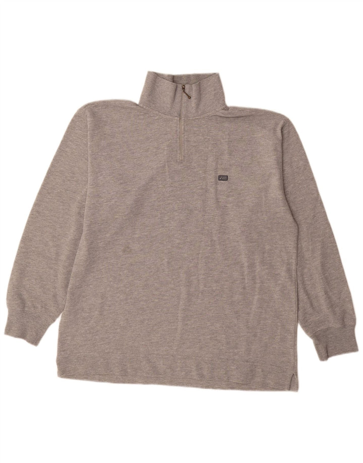 Asics Sweat-shirt à col zippé pour hommes, grand gris