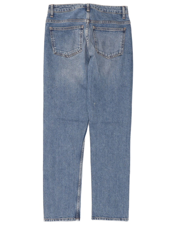 Topshop Jean Girlfriend Taille Haute Femme W26 L29 Bleu Coton