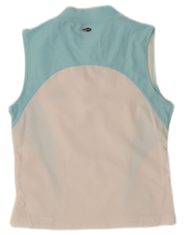 Adidas Womens Crop Vest Top UK 12 Medium Blanc Colorblock