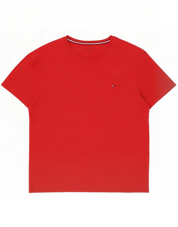 Tommy Hilfiger T-Shirt Homme Haut Large Rouge Coton