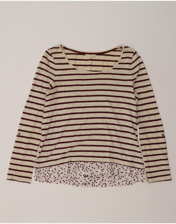 Top à manches longues White Stuff pour femme UK 10 Small Off White Rayé