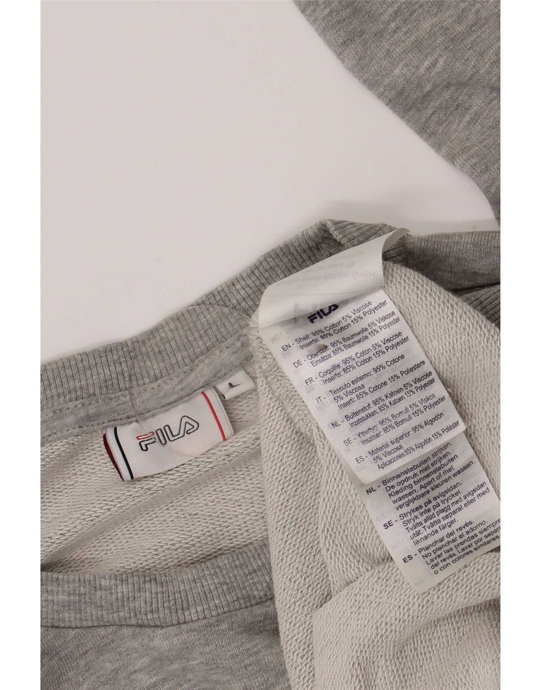 Fila Sweat-shirt graphique pour hommes, grand, en coton color block, gris