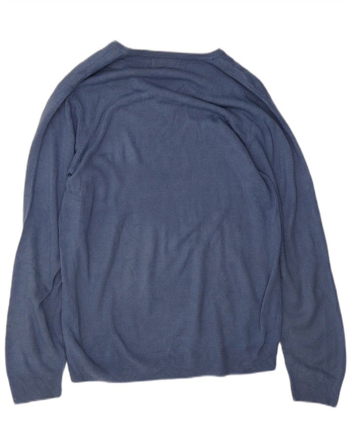Marks & Spencer Pull à col en V Blue Harbor pour hommes, grand bleu marine