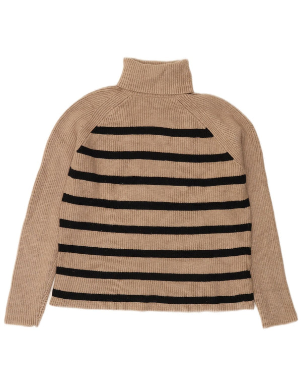 Marks & Spencer Pull col roulé pour femme UK 12 Beige moyen rayé