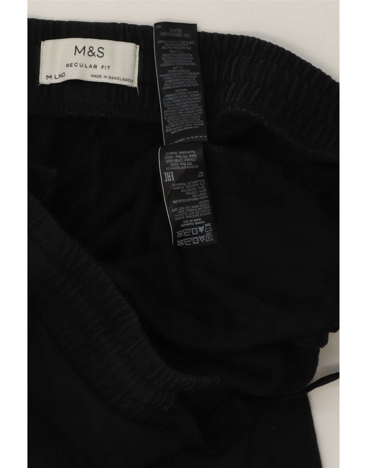 Marks & Spencer Pantalon de Survêtement Regular Fit Homme Noir Moyen Coton