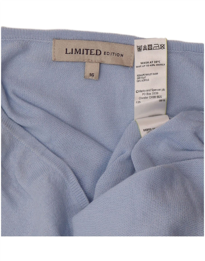 Marks & Spencer Robe pull surdimensionnée pour femme UK 16 Large Bleu Acrylique