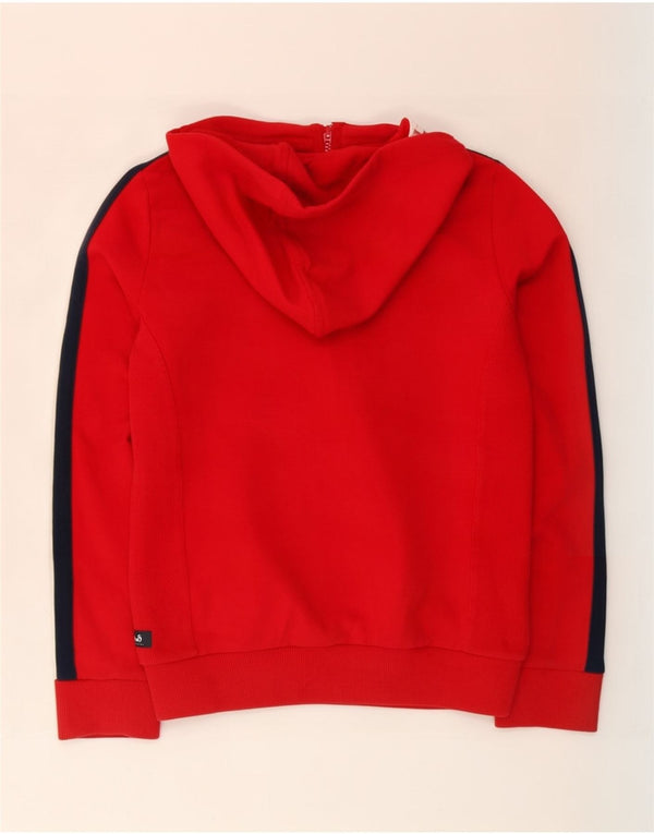 Ellesse Pull à capuche zippé surdimensionné pour femme UK 10 Petit colorblock rouge