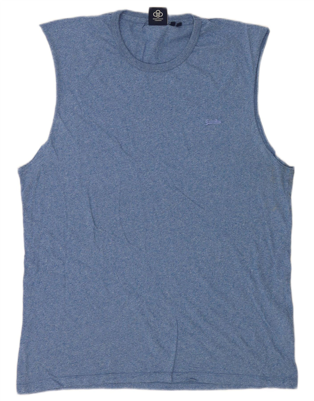 Superdry Débardeur XL Bleu Moucheté Coton Homme