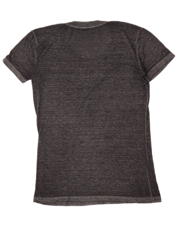 Hard Rock Cafe T-shirt graphique pour femme UK 10 Petit coton moucheté gris