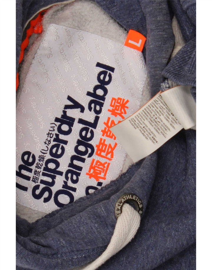 Superdry Pull à capuche pour homme en coton bleu marine Large
