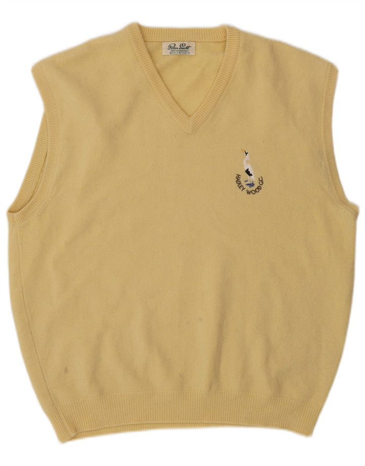 Peter Scott Débardeur pour homme UK 42 Grande laine jaune