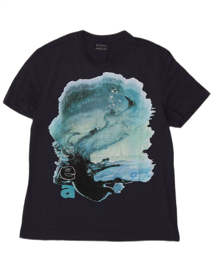 Lotto T-Shirt Graphique Homme Top 3XL Bleu Marine Polyester