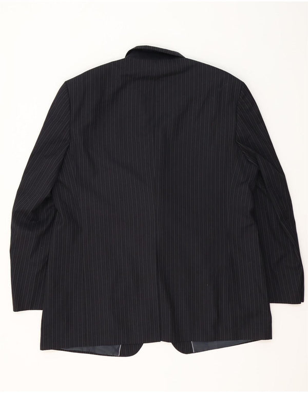 Marks & Spencer Veste blazer à 3 boutons pour homme UK 48 2XL Bleu marine à fines rayures