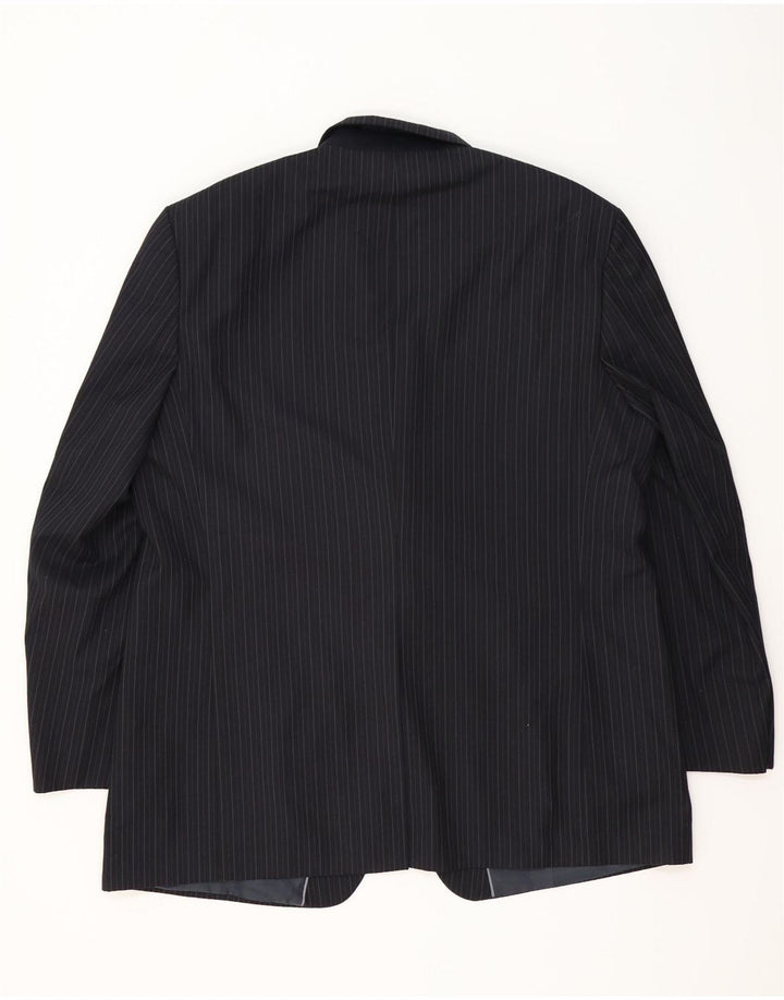 Marks & Spencer Veste blazer à 3 boutons pour homme UK 48 2XL Bleu marine à fines rayures