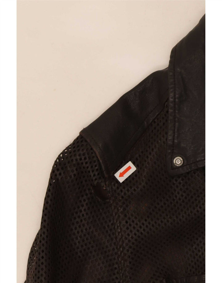 Eighth Sin Veste de motard en cuir pour femme UK 10 Petit Marron
