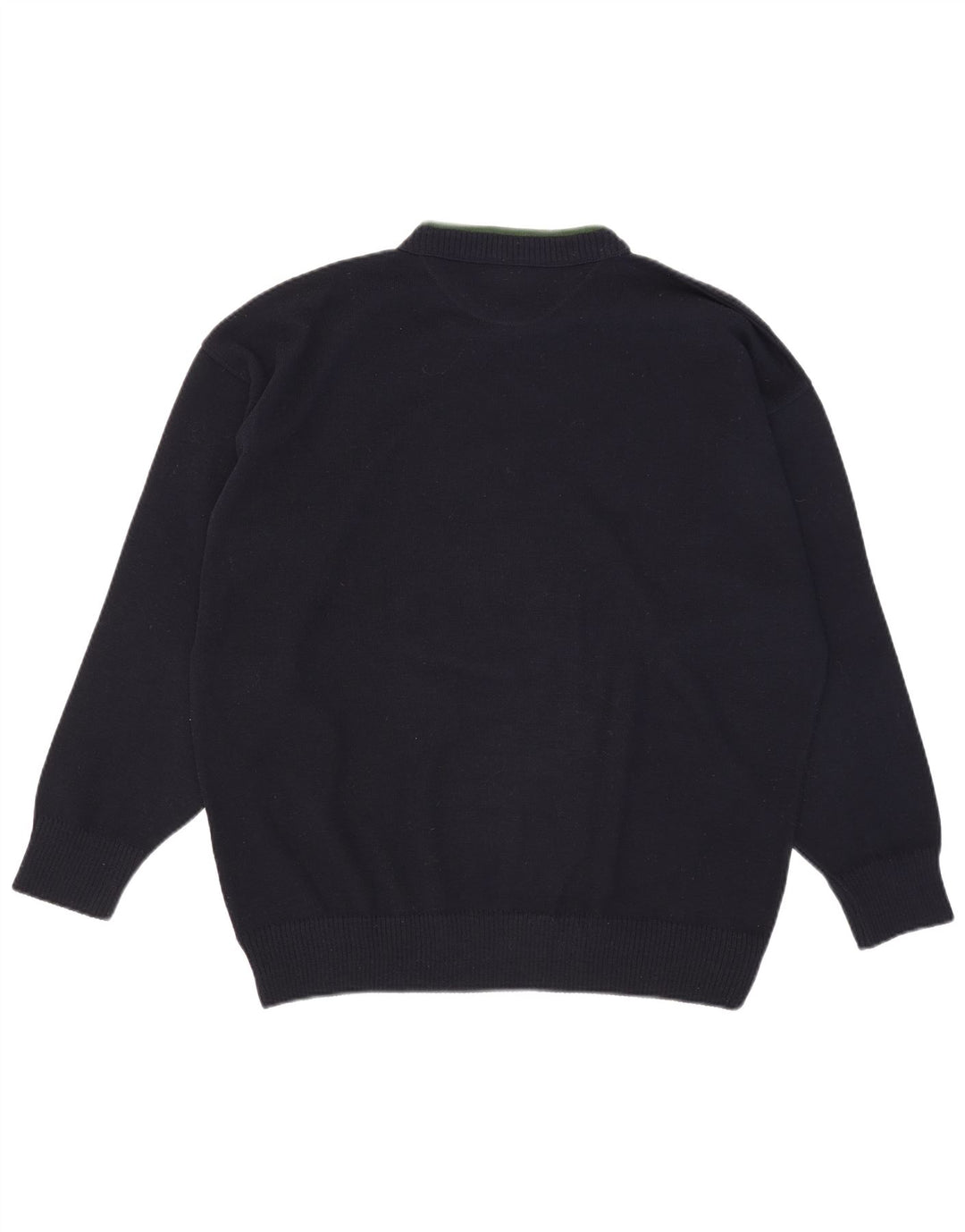 Alexander's Pull graphique à col rond pour homme 2XL en laine bleu marine