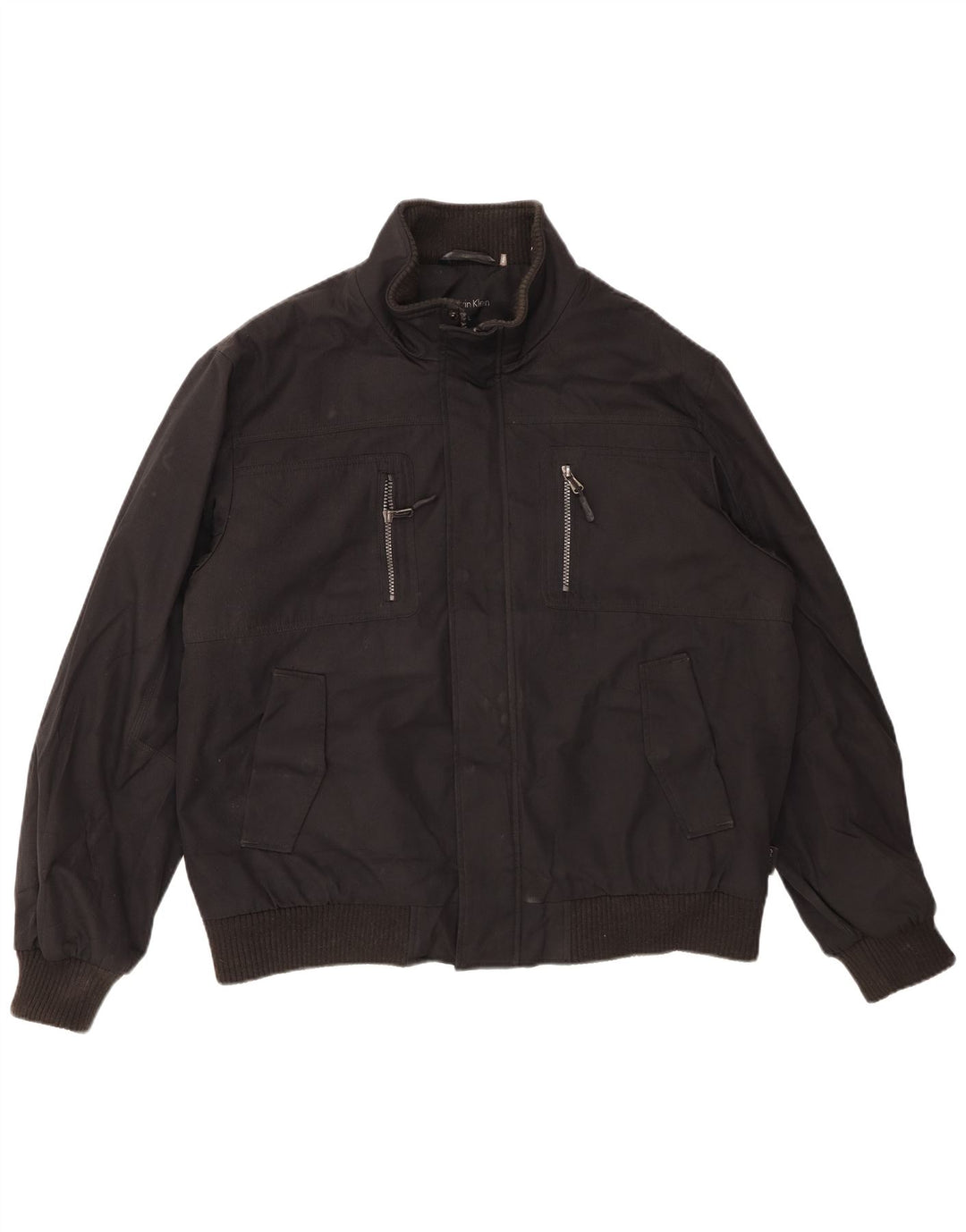 CALVIN KLEIN Veste Bomber Homme UK 40 Large Noir Polyester