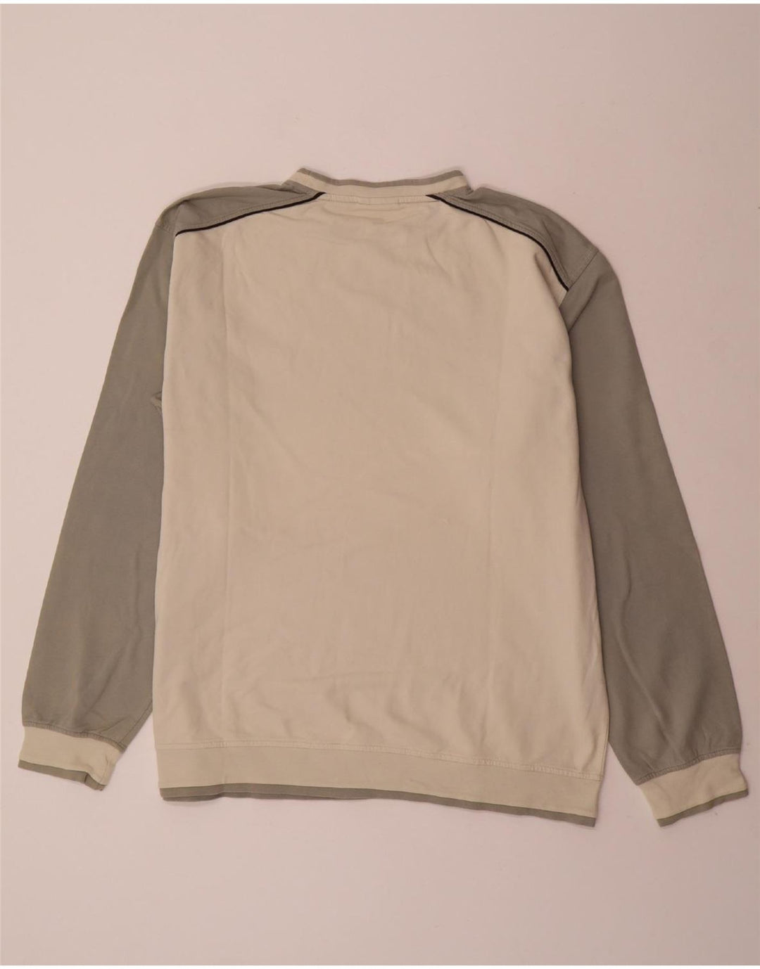 ASICS Sweat-shirt pour homme en coton color block blanc cassé 2XL