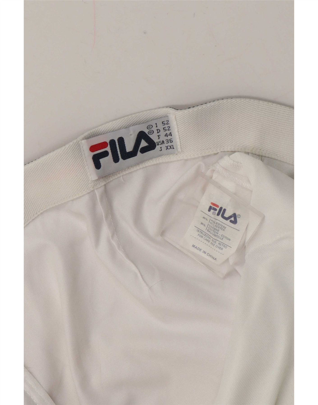 Fila Short Chino Pegged Homme IT 52 XL W38 Blanc Colorblock Polyester