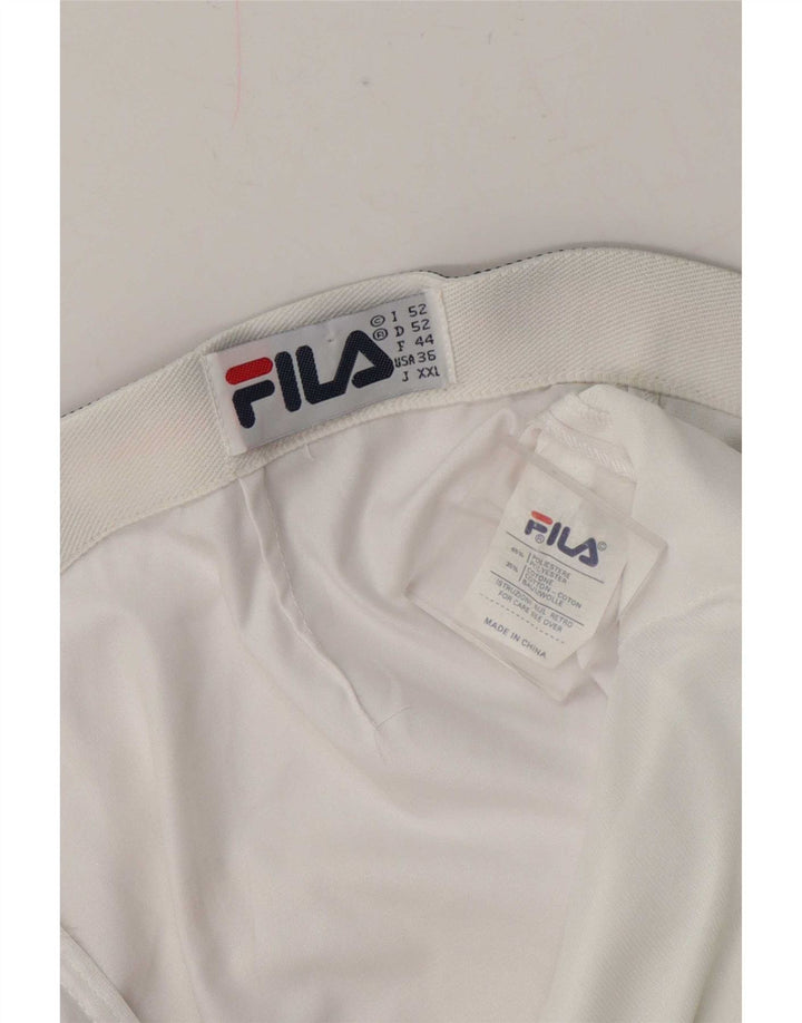 Fila Short Chino Pegged Homme IT 52 XL W38 Blanc Colorblock Polyester