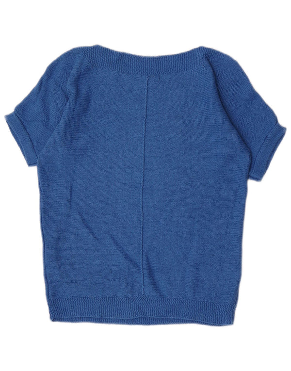 White Stuff Pull à manches courtes et col bateau pour femme UK 8 Small Bleu