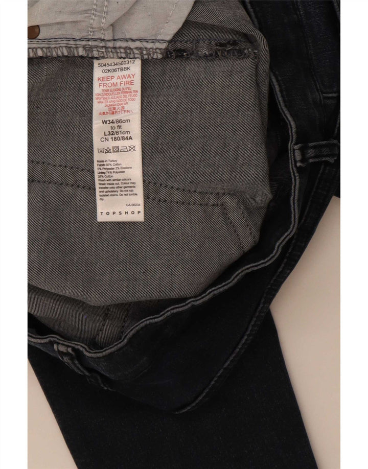 Topshop Jean skinny femme W34 L32 bleu marine polyester