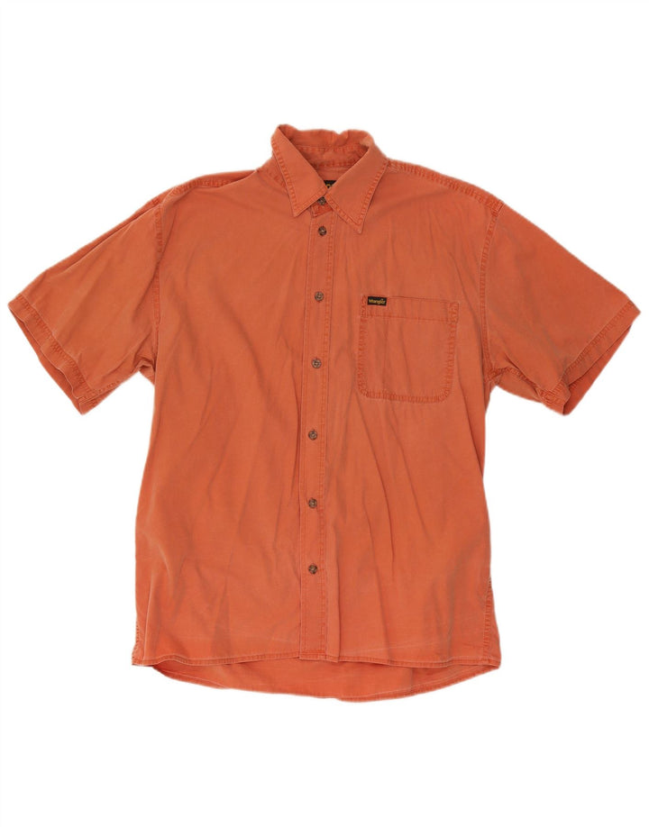 Wrangler Chemise à manches courtes pour homme en coton orange moyen