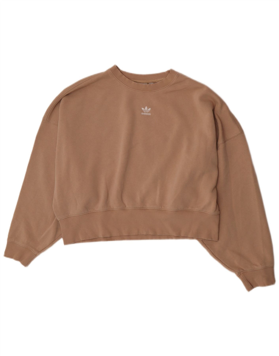 Adidas Sweat-shirt court surdimensionné pour femme UK 10 Petit Beige