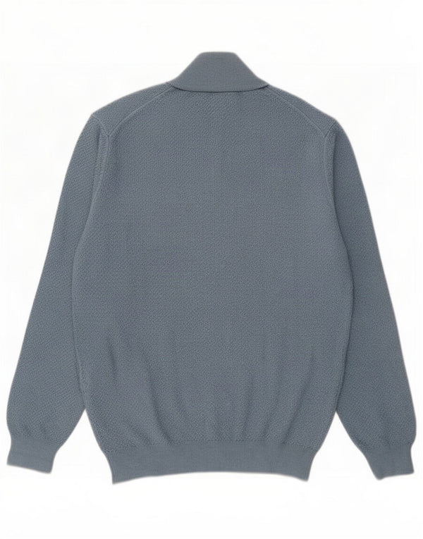 Massimo Dutti Pull Col Zippé Homme Bleu Moyen Coton