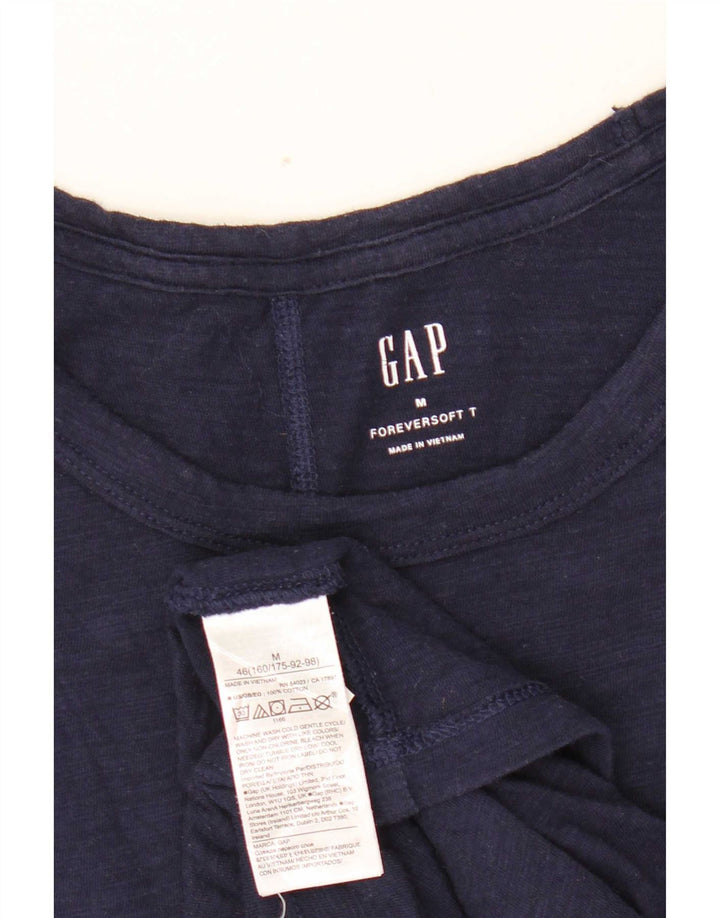 Gap T-Shirt Femme Top UK 12 Bleu Marine Moyen Coton