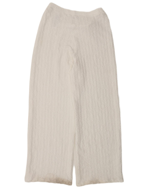 Marks & Spencer Pantalon décontracté à jambe large pour femme UK 12 Medium W30 L32 Blanc