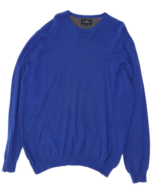 Marks & Spencer Mens Blue Harbour Crew Neck Jumper Sweater XL Blue Cotton