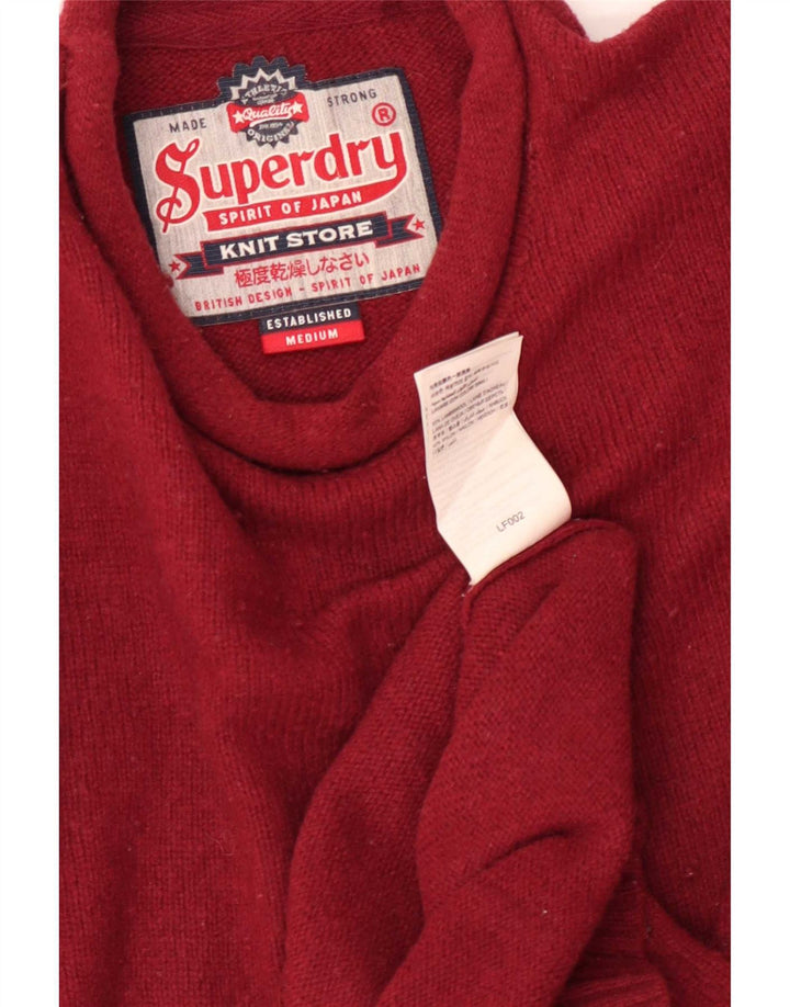 Superdry Pull Ras du Cou Homme Rouge Moyen Lambswool