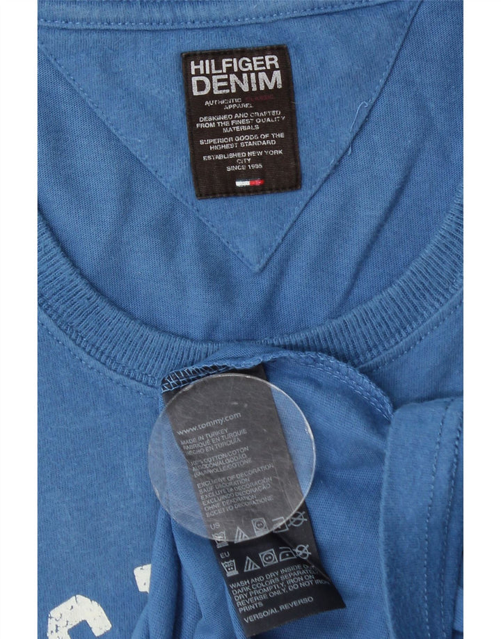 Tommy Hilfiger T-Shirt Graphique Homme Bleu Moyen Coton