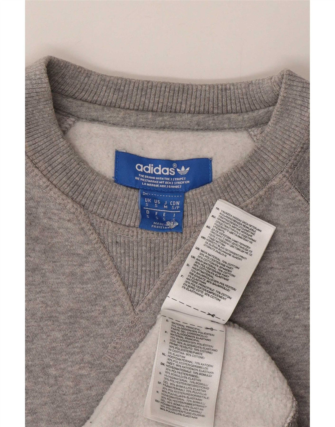 Adidas Sweat-shirt graphique pour homme Petit gris Coton