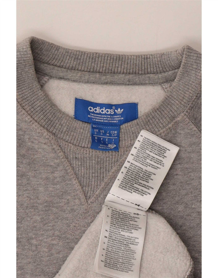 Adidas Sweat-shirt graphique pour homme Petit gris Coton