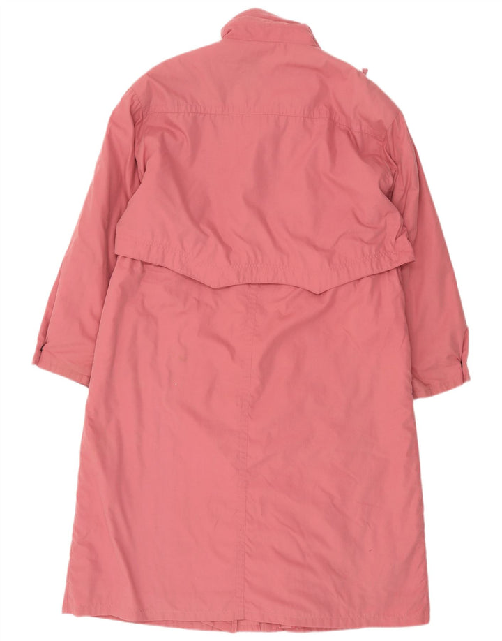VINTAGE Femme Trench Oversize UK 16 Grand Polyester Rose