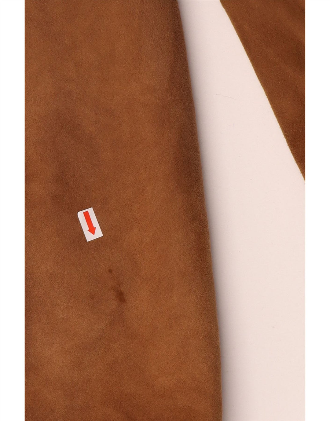 vintage Mens Shearling Double Breasted Coat UK 36 Petit Cuir Brun